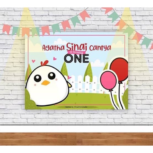 Backdrop ultah baner mmt per meter