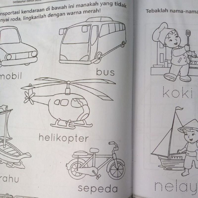 Buku Tematik Kendaraan TK A Untuk Pendidikan Usia Dini