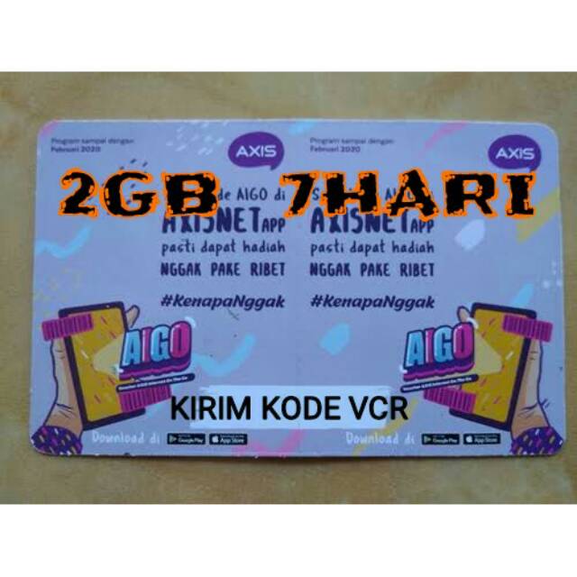 Voucher Axis 2GB 7HARI (KIRIM KODE VOUCHER)