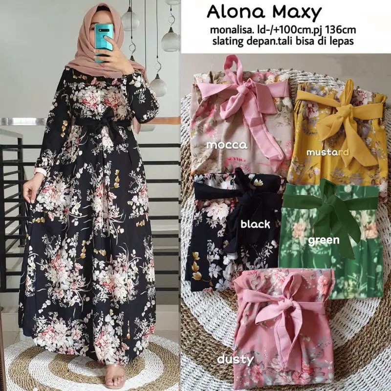 [MAXI ALONA Polos Dan Tile SL]Maxi Wanita Monalisa Varian Warna