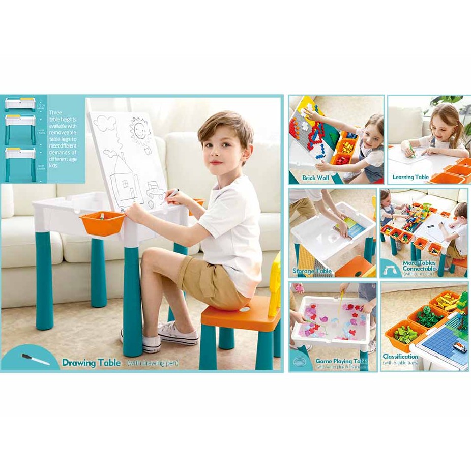 Meja Balok Multifungsi Sluban Bricks / Table for Playing Building Block