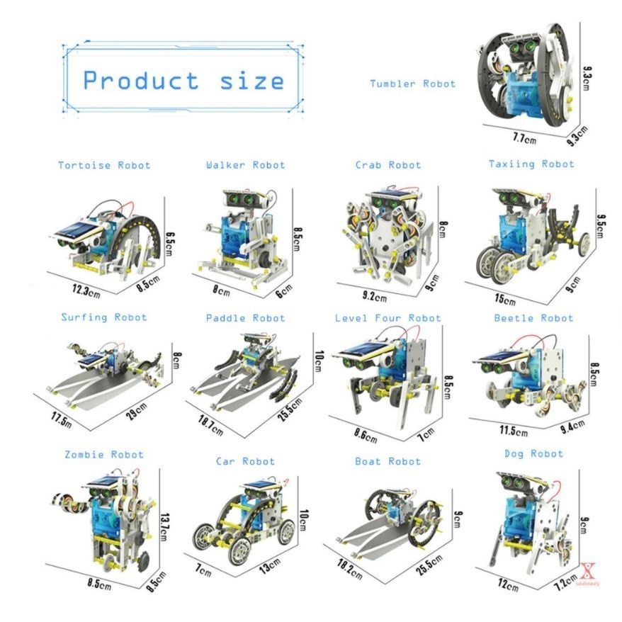 DIY Robot Solar Kits 13-in-1 Merakit Robot Mainan Edukasi Anak