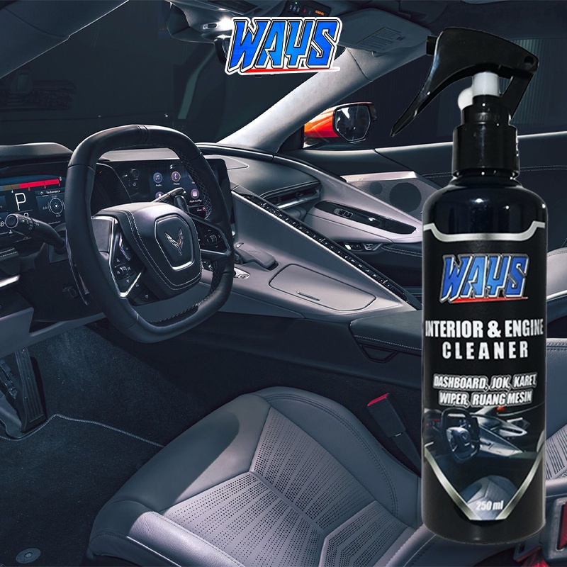 [A021] Pembersih Pengkilap Perawatan Interior Engine Cleaner Dashboard Mobil Ways - FREE Lap Microfiber