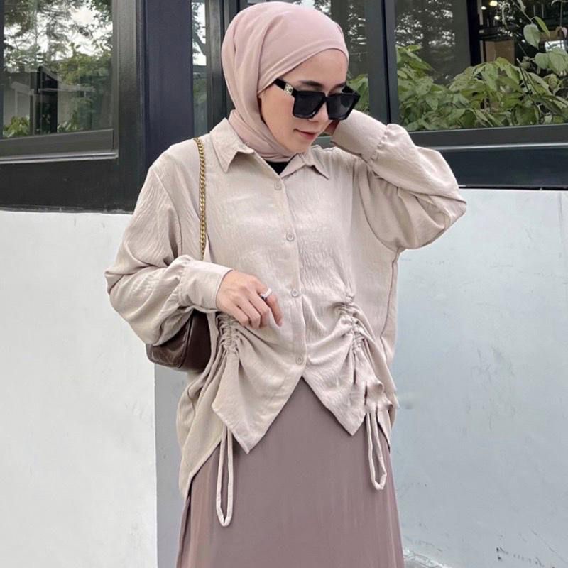 1KG MUAT 5PCS | MEGAN BLOUSE SERUT AIRFLOW CRINKLE HITS OOTD SELEBGRAM FASHION GROSIR WANITA TERMURAH