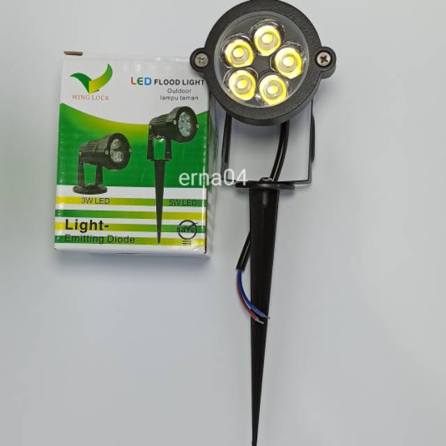 Lampu Taman Tancap LED / Sorot LED / Halaman 5 Watt 5 Mata Warna Putih