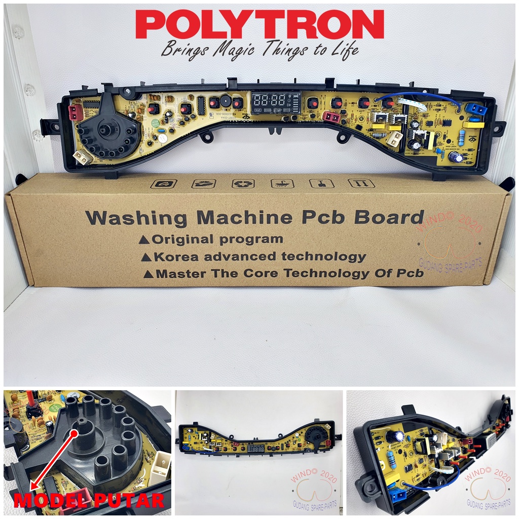 MODUL PCB MESIN CUCI POLYTRON HGBT-004A TOMBOL PUTAR | POLITRON ZEROMATIC | PAW-7511 PAW-8511 / 9511