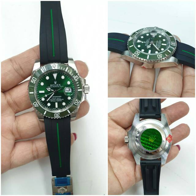 Jam tangan pria ROLEX SUBMARINER AUTOMATIC RUBBER GRADE PREMIUM AAA +
