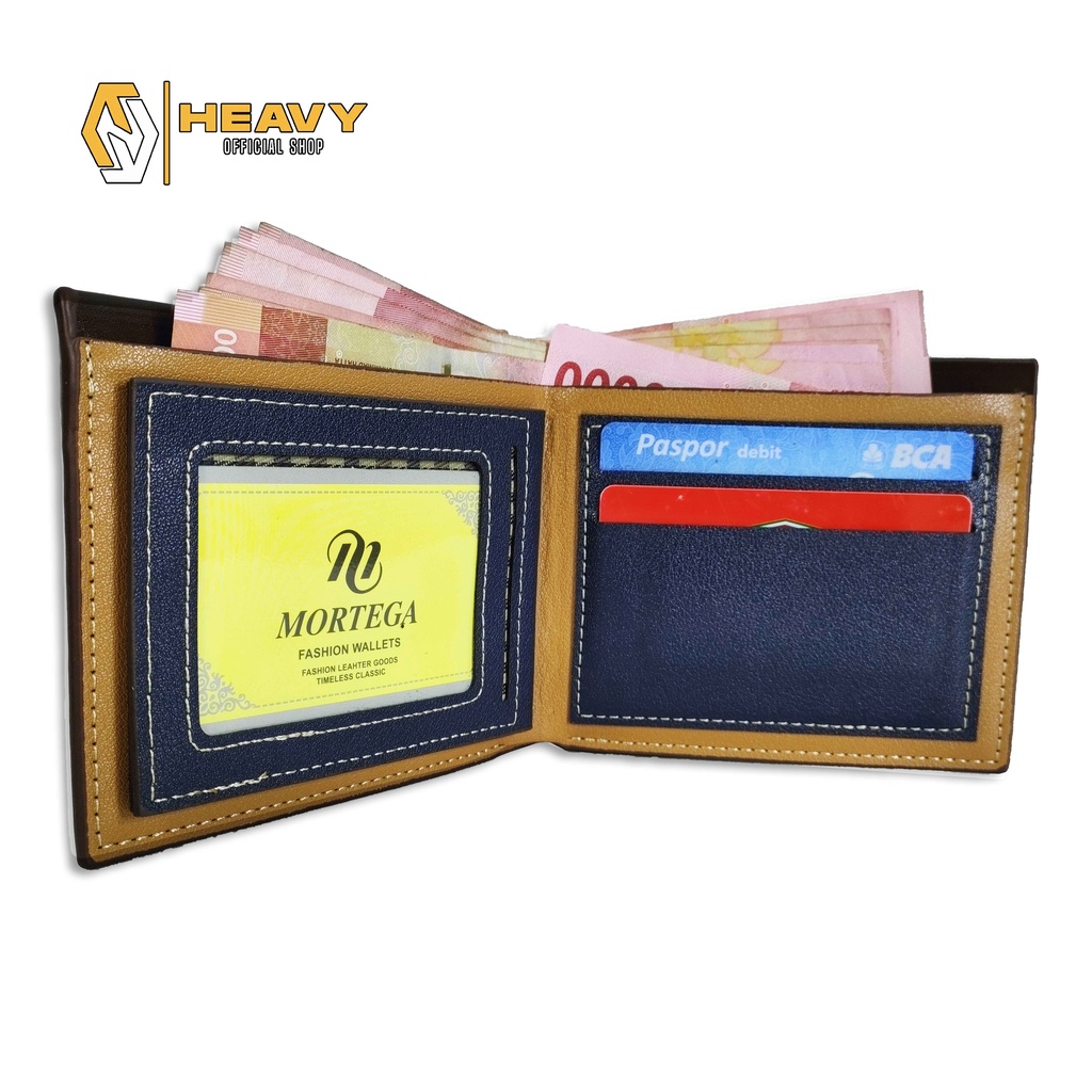 Dompet kulit mortega - Dompet pria lipat - Dompet cowok M-1047