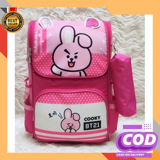 Tas Sekolah Anak Perempuan Sd Trolley Import Troli Tarik Dorong 6 Lm93 Backpack Sd Bt21Bts Tas Ran