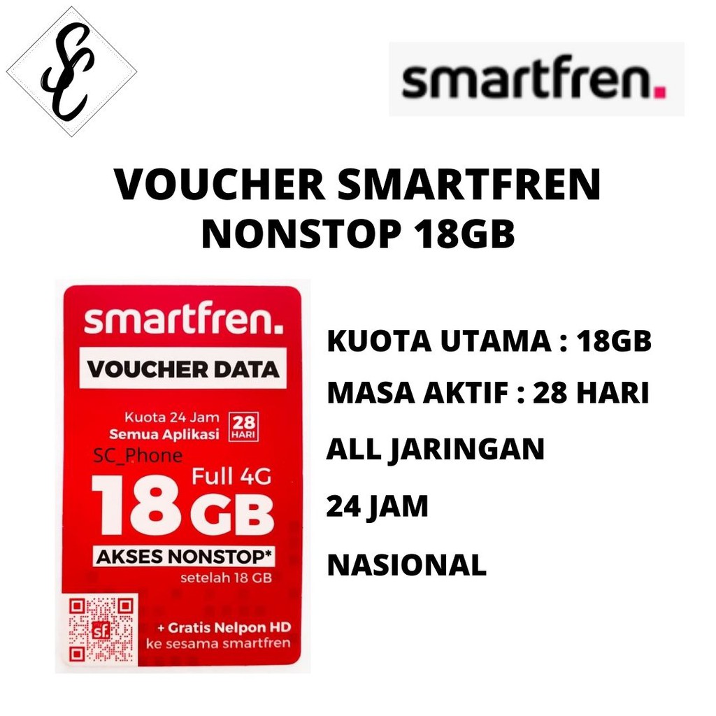 VOUCHER SMARTFREN NONSTOP 18GB