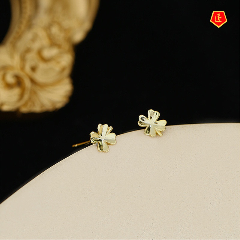 [Ready Stock]Simple 925 Silver Small Gold Stud Earrings