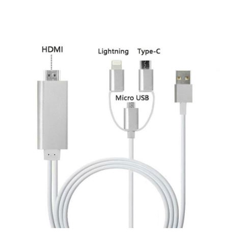 type-c lightning Micro usb to hdtv hdtv cable usb-A adapter mhl 3in1 mirascreen full HD 1080p for phone tablet a5-14