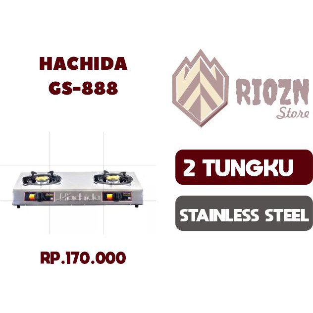 Kompor Gas Hachida 888 Stainless Steel 2 (dua) tungku