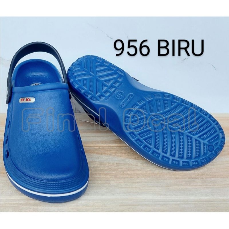 Sandal Kodok Biru Hema, Sandal Perawat Dokter Crocs, Sandal Kamar Mandi Anti Slip, Sandal Pabrik