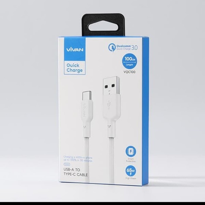 A_   KABEL VIVAN 6.5A VQC100 USB TYPE C FAST CHARGING