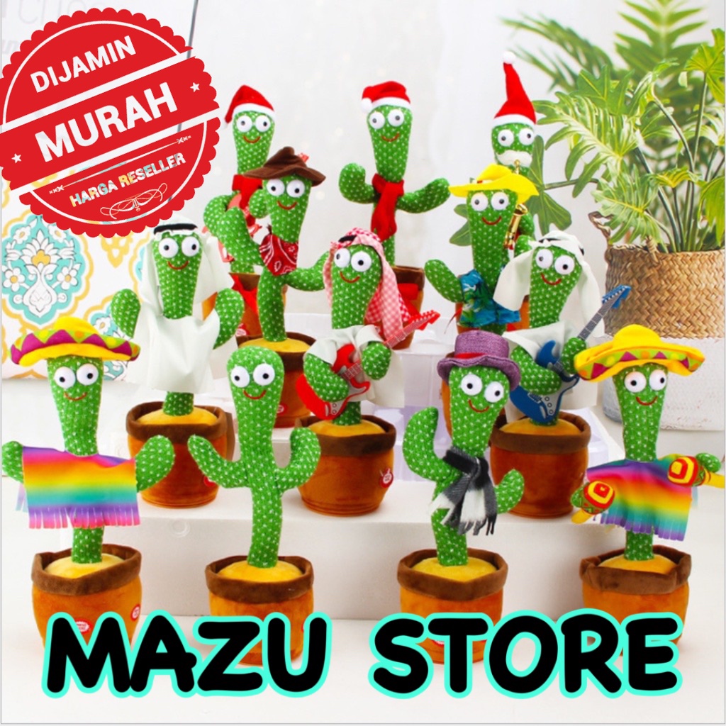 BONEKA KAKTUS Cactus Toy Boneka Pintar Kaktus Joget Joged Goyang Bisa Ngomong Rekam Bicara Menari Dance Dancing