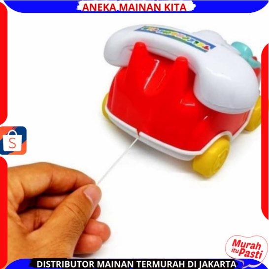 MAINAN ANAK MOBIL MOBILAN TELEPHONECAR  KRING LT-199 BUS CAR TARIK BERJALAN BUNYI KRING Aneka_Mainan