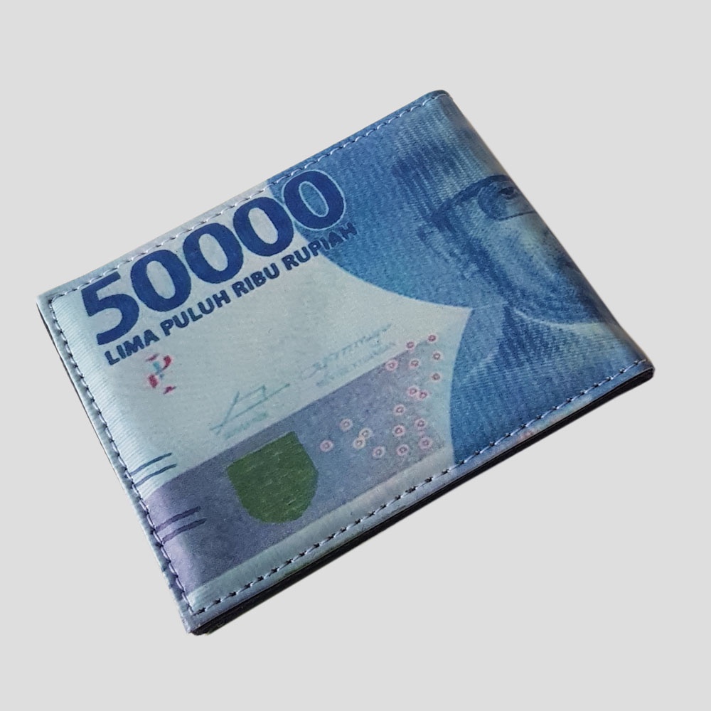 SHOPEE 7.7 BOMBASTIS SALE!! DOMPET PRIA DOMPET PENDEK DOMPET LIPAT MOTIF UANG 50.000 + BOX