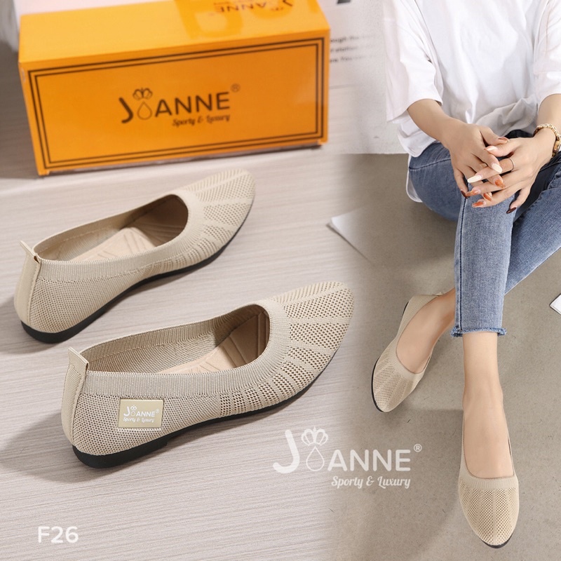 RESTOCK! [ORIGINAL] JOANNE FlyKnit Flat Shoes Sepatu Wanita #F26