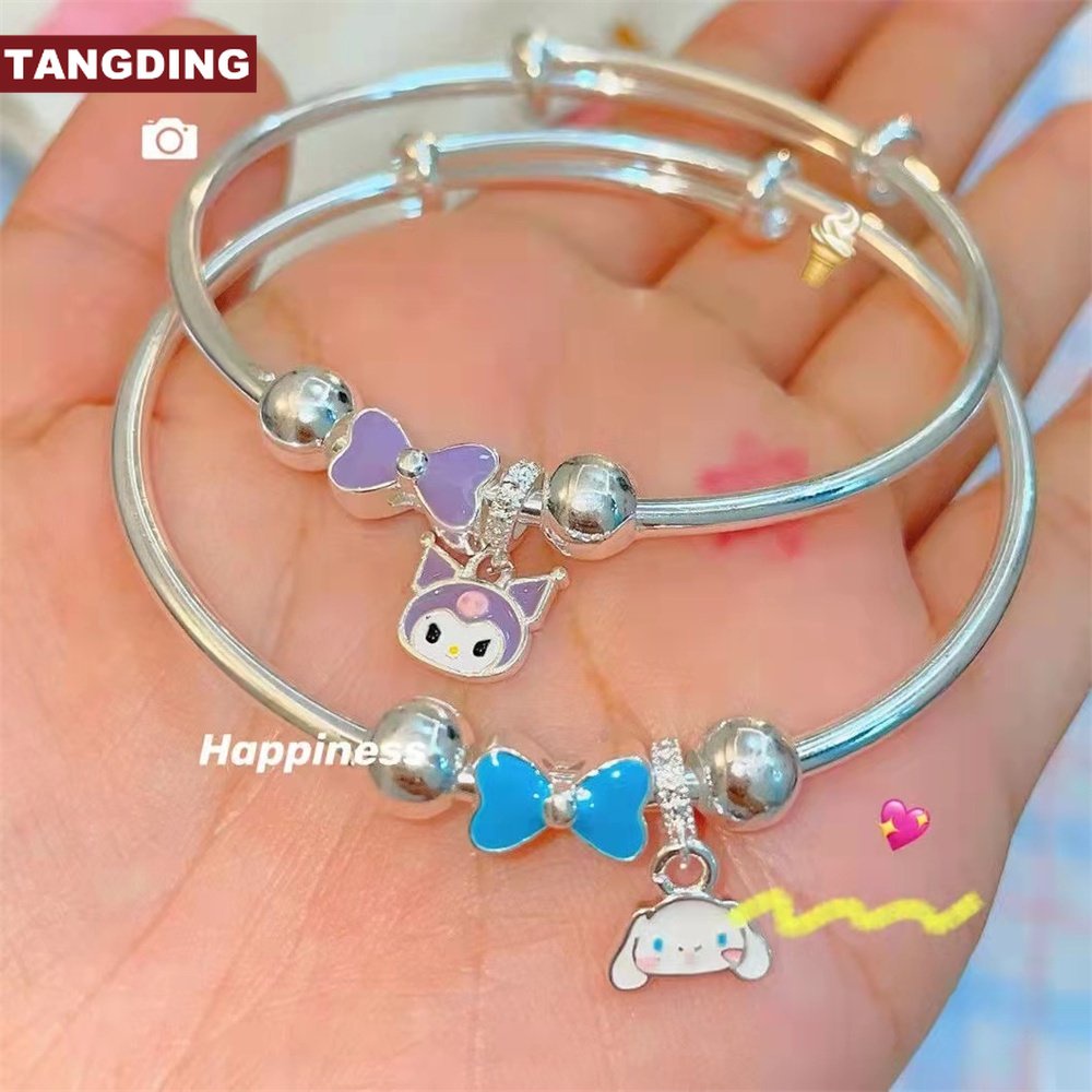 【COD Tangding】Kt Gelang Rantai Dengan Charm Bentuk Kullom Laurel Dog Melody Untuk Pelajar