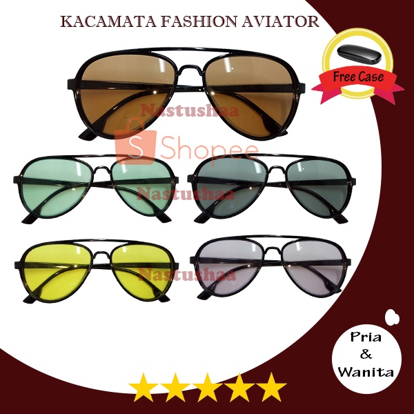 Kacamata Hitam Aviator Anti UV400 Pria Dan Wanita Candy Color - Kaca Mata Anti Sinar Matahari Import Unisex FREECASE