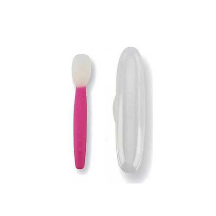 Nuby Silicone Spoon With Case - Sendok Makan Bayi
