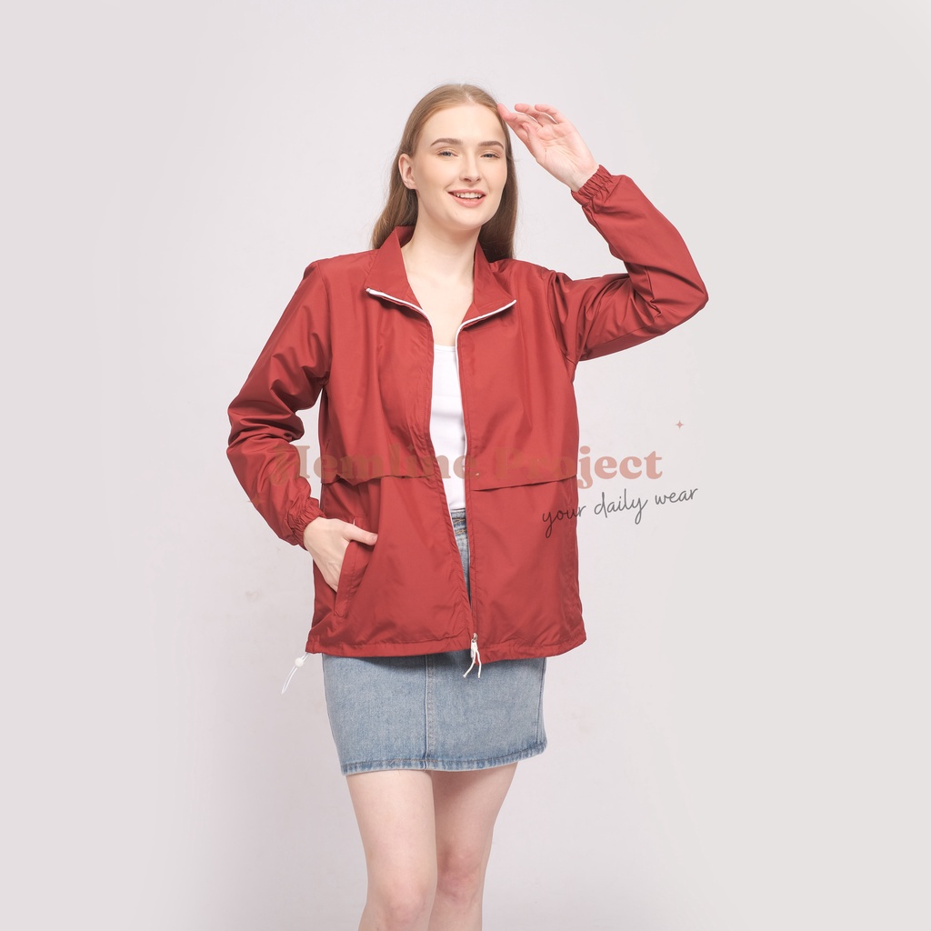 Elya Jaket Coach Wanita - Cherry