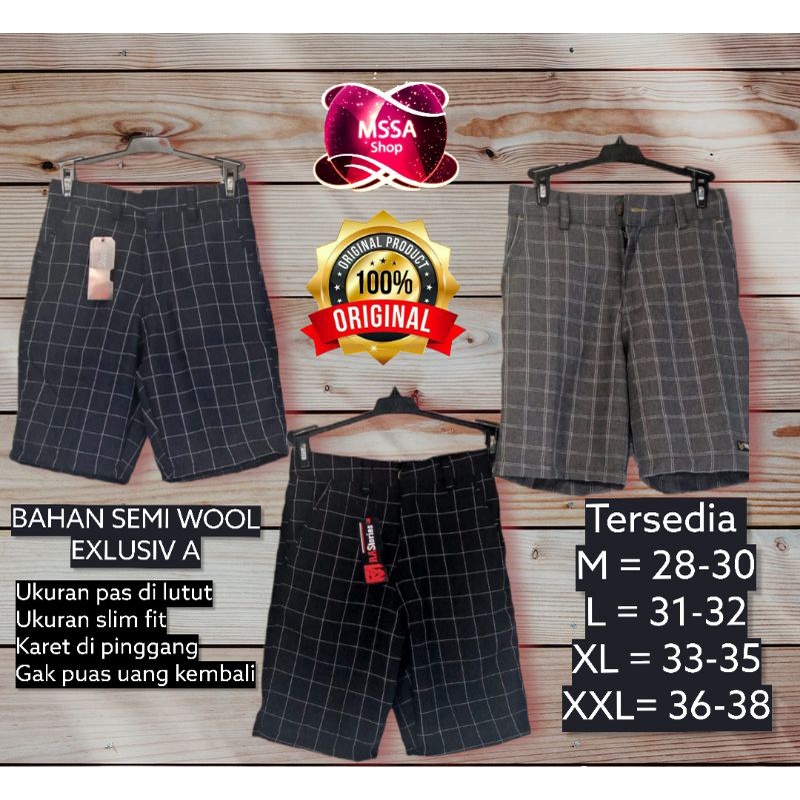 Celana pendek tartan pria Model Kotak bahan tebal model kekinian 2022 bahan tebal