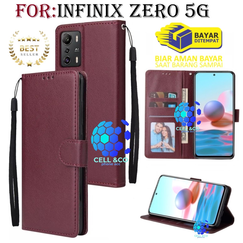 INFINIX ZERO 5G CASE FLIP LEATHER WALLET PREMIUM FLIP CASE BUKA TUTUP KESING HP CASING FLIP CASE WALLET INFINIX ZERO 5G