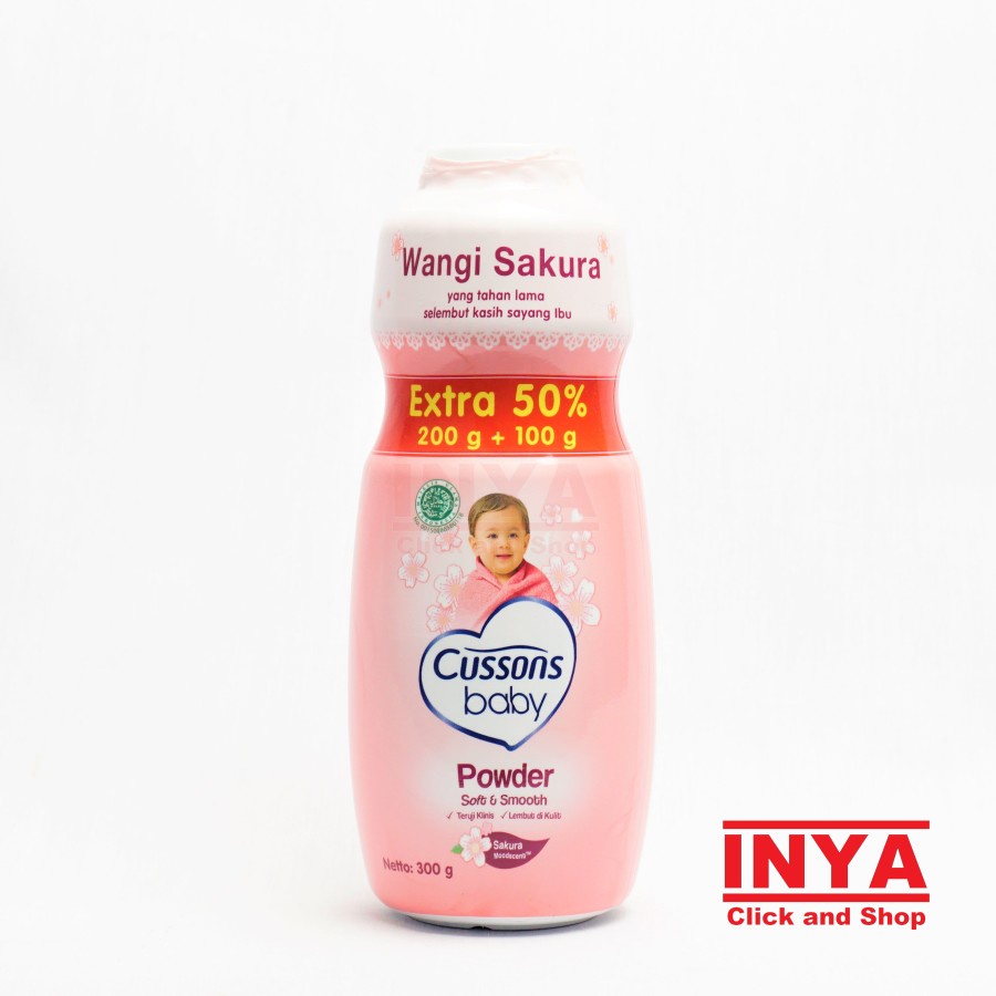CUSSONS BABY POWDER SOFT AND SMOOTH SAKURA 300gr - Bedak Bayi