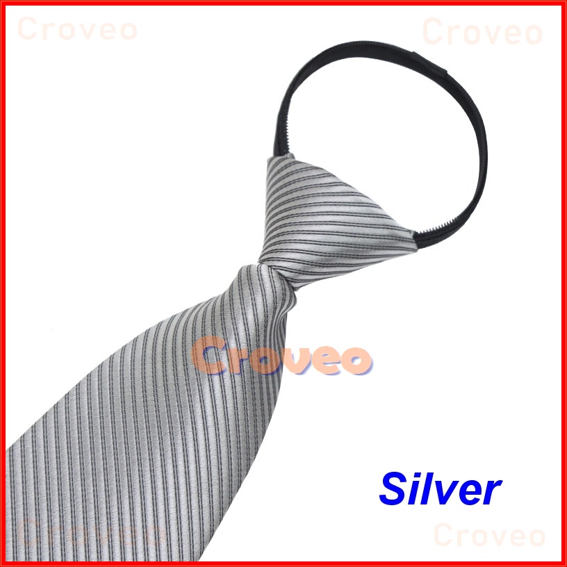 Dasi Pria Instan Resleting 3 Inch Garis Salur Instant Langsung 8 cm Otomatis Hitam Siap Pakai Jadi Zipper Formal Merah Warna Biru SIlver tie Necktie Praktis Velcro Remaja Polos Wisuda Seragam Kerja Kantor Pengantin Set Resmi Mewah Simpel Slim Premium Set