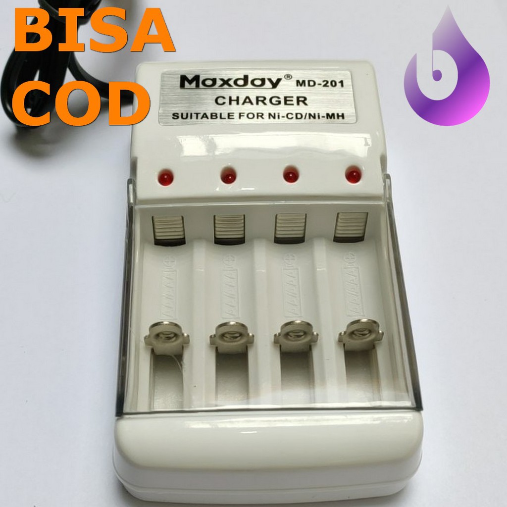 Cas Batrei Charger battery AAA A3 AA A2 4 Slot Maxday Original