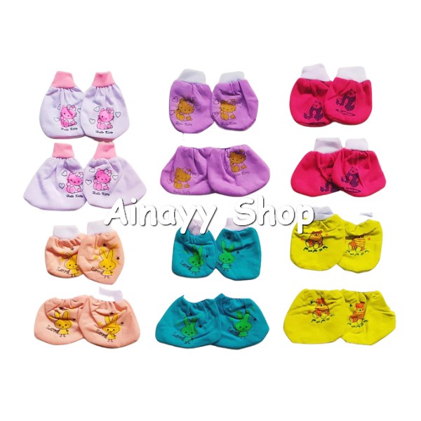 6 Set (12 Pasang) Sarung Tangan Bayi Dan Kaos Kaki Bayi Newborn Murah