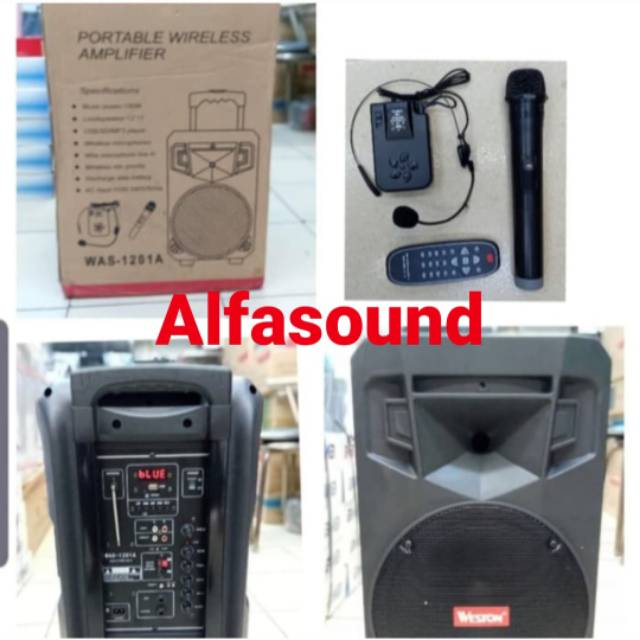 Speaker Portable Meeting Wireless 12 Inch Weston Was 1201A 1201 A