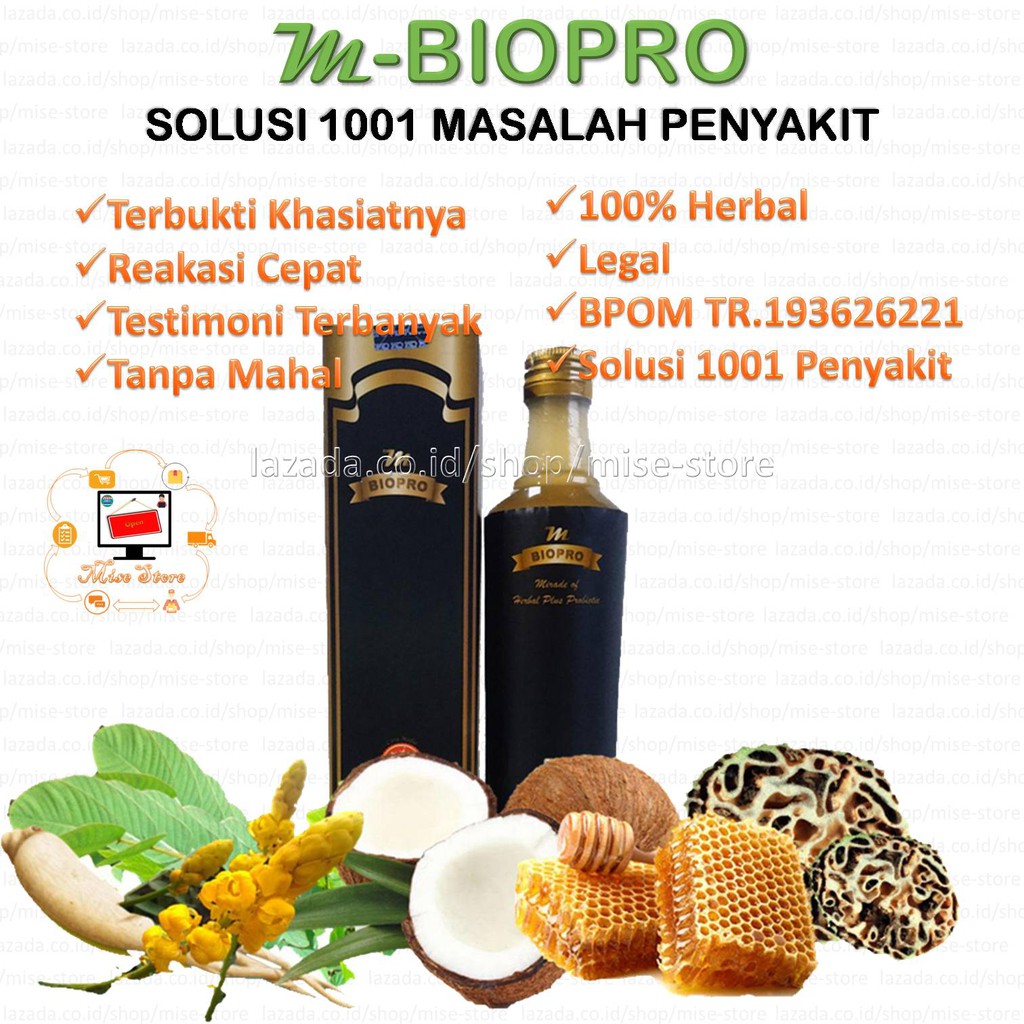 M Biopro-Sistem Imun Obat Kolesterol-Diabetes-Ruam Pantat Bayi-Insomnia-BatuEmpedu-Batuk-Cacar-Diare