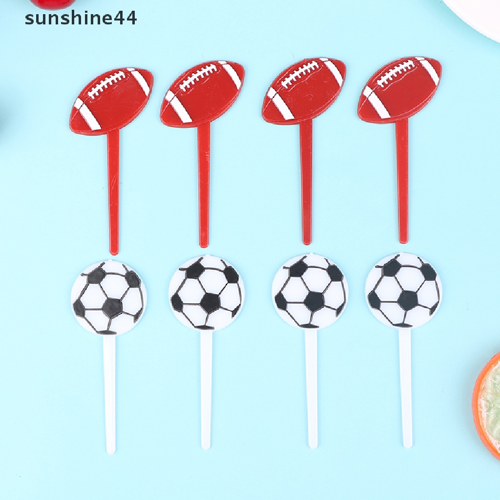 Sunshine 10Pcs Cute Football Food Picks Children Cake Dessert Fruit Forks Party Decor .