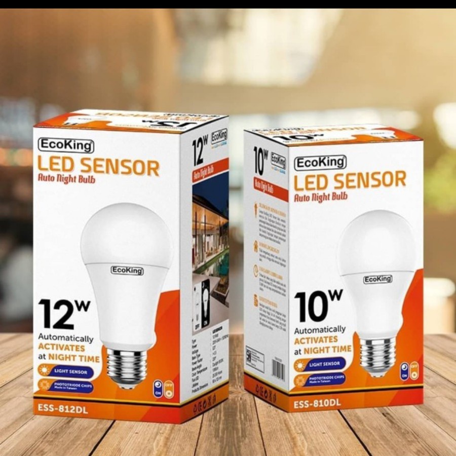 Lampu bohlam LED Sensor Cahaya 10watt dan 12wat ECOKING - 10 Watt