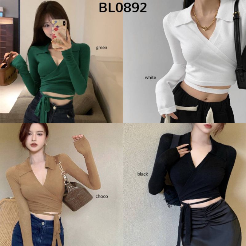 Wrap Up Longsleeve Knit Crop Top