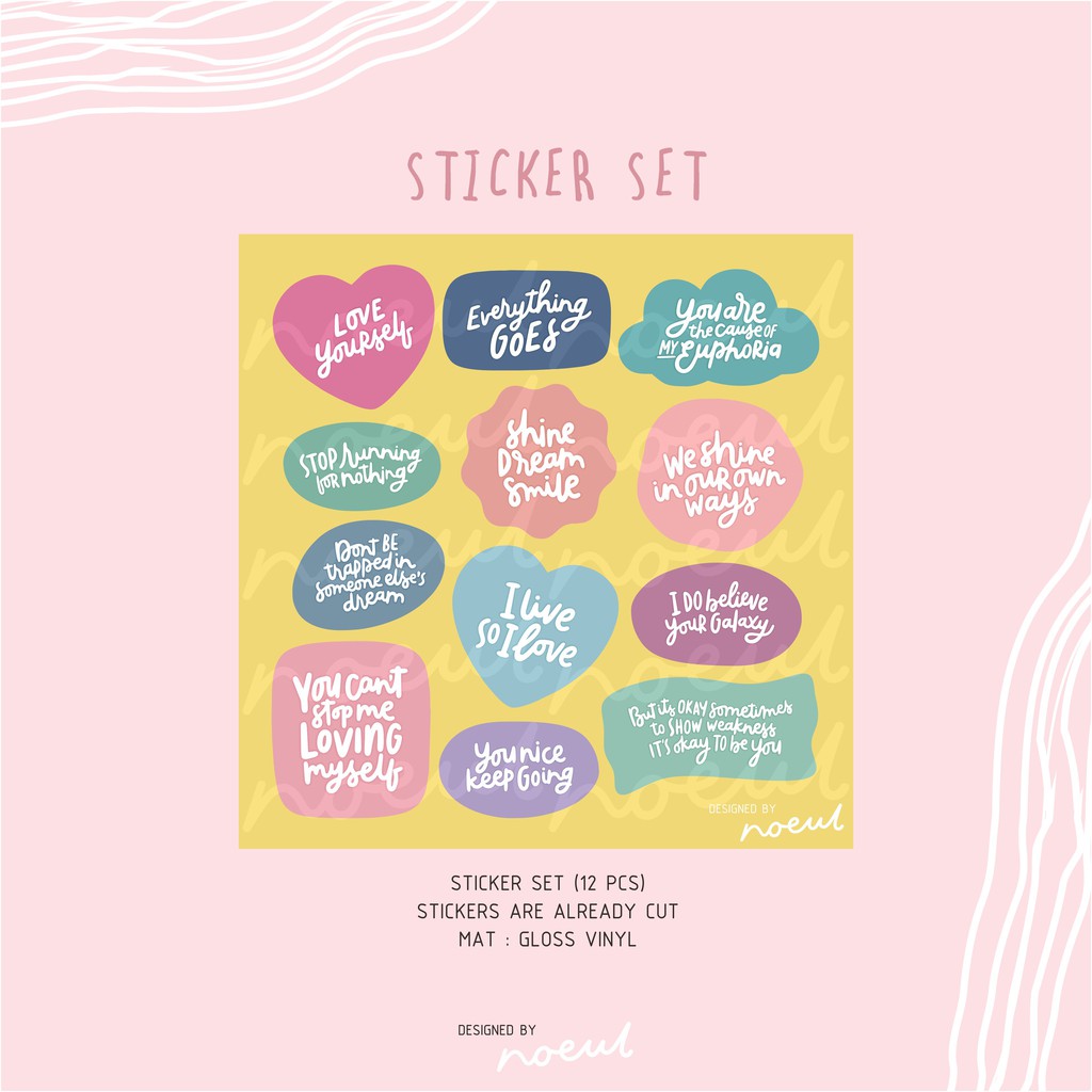 BTS QUOTES STICKER SET