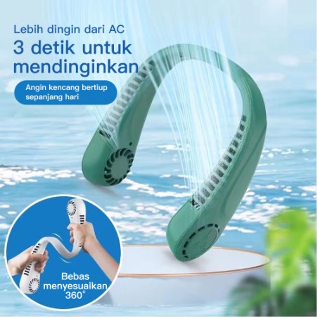 KP015 Mini Fan Neck Elektrik / Kipas Angin Gantung Leher Portable USB