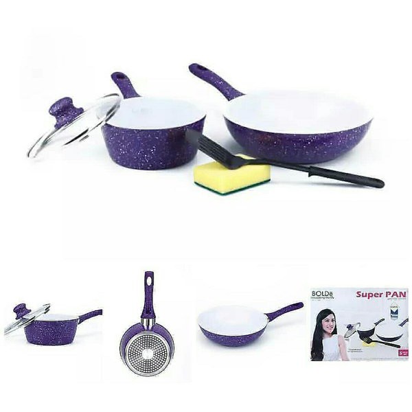 CUCI GUDANG (BISA COD) (HARGA PROMO) BOLDe SUPER PAN BEIGE SET WAJAN PANCI - Panci SUPERPAN 1 SET