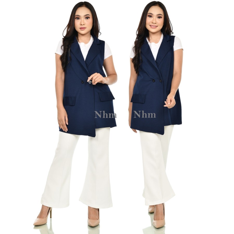 Outer Blazer Intan tanpa lengan Wanita Casual & Formal Korea Style