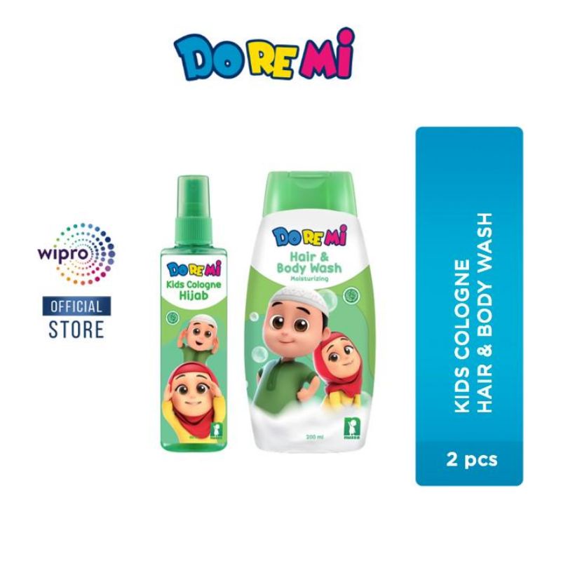 (PAKET HEMAT) DOREMI HAIR & BODY WASH NUSHA 200ML + DOREMI COLOGNE NUSHA 100ML