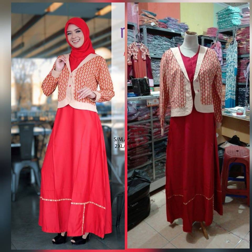 DISCOUNT GAMIS CANTIK  TELARIS /  RAUNA / RK - 08 / DRESS MUSLIMAH