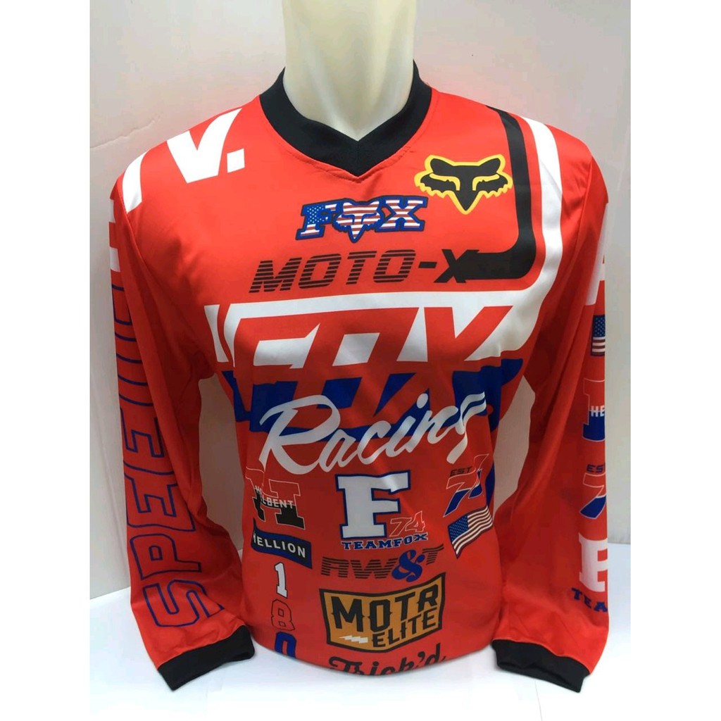 Jersey sepeda - baju cross fox merah