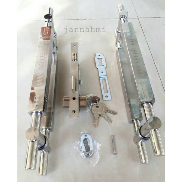 2 set handle tusuk baut tembus 45cm + 1 set bodypelor kunci