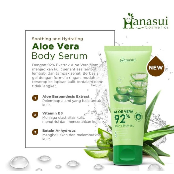 HANASUI Body Serum Gel 200ml | Aloe Vera Vit C Sakura BPOM
