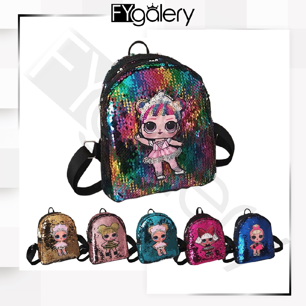 FYGALERY FYG1388 TAS SEKOLAH ANAK SEQUIN KARAKTER LOL LED FYGALERY FYG1388 TAS SEKOLAH ANAK SEQUIN KARAKTER LOL LED