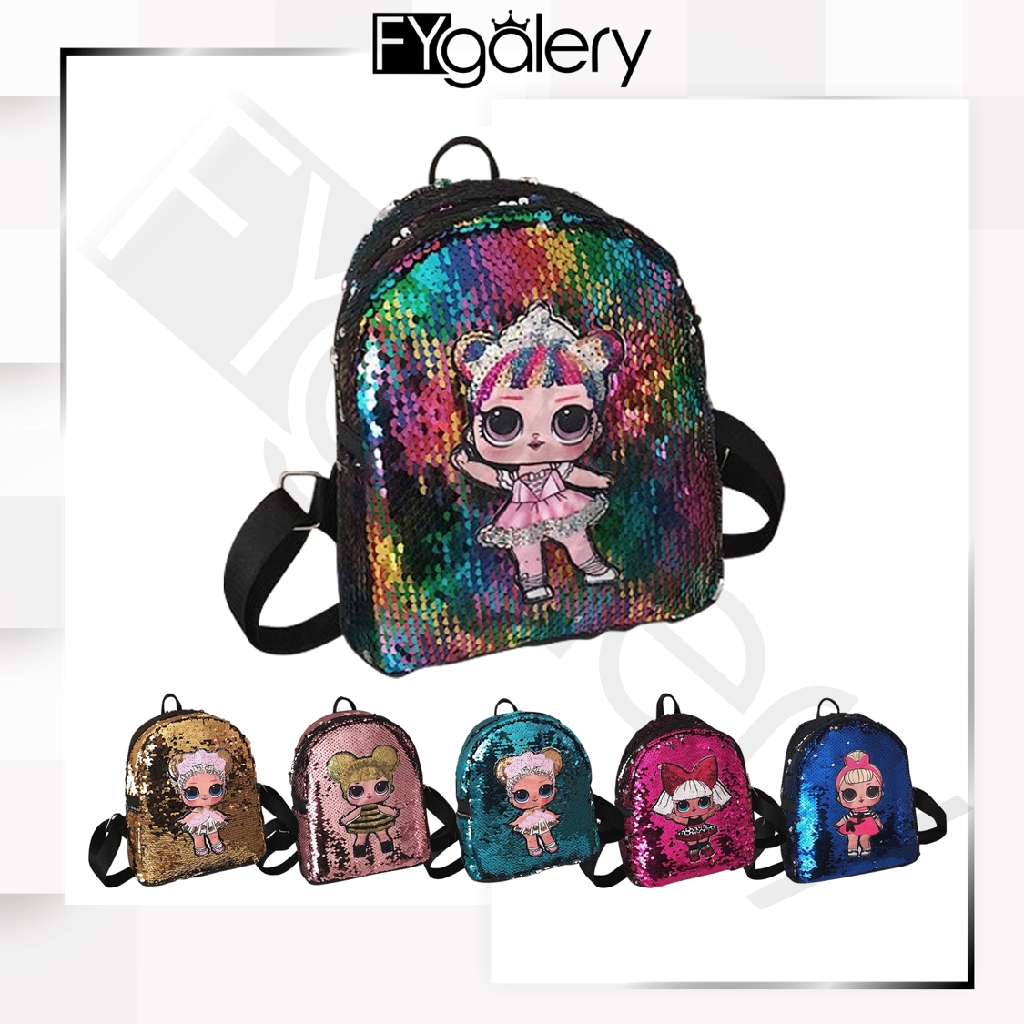 FYGALERY FYG1388 TAS  SEKOLAH ANAK  SEQUIN KARAKTER LOL  LED 