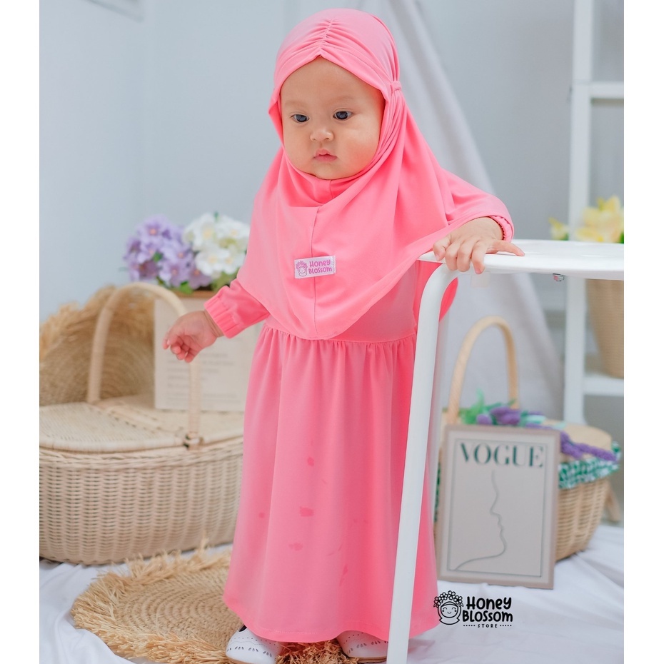 HoneyBlossom - gamis bayi polos cantik / gamis bayi perempuan 6 12 bulan lylia / gamis bayi